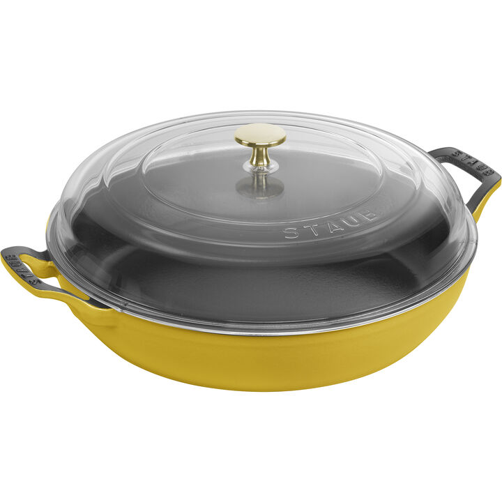 Staub Cast Iron 3.5-qt Braiser with Glass Lid - Citron