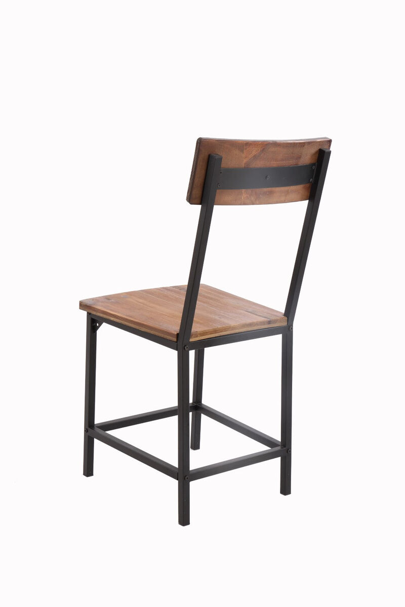 dining chair w/reclaimed wood  seat & back, Set of 2