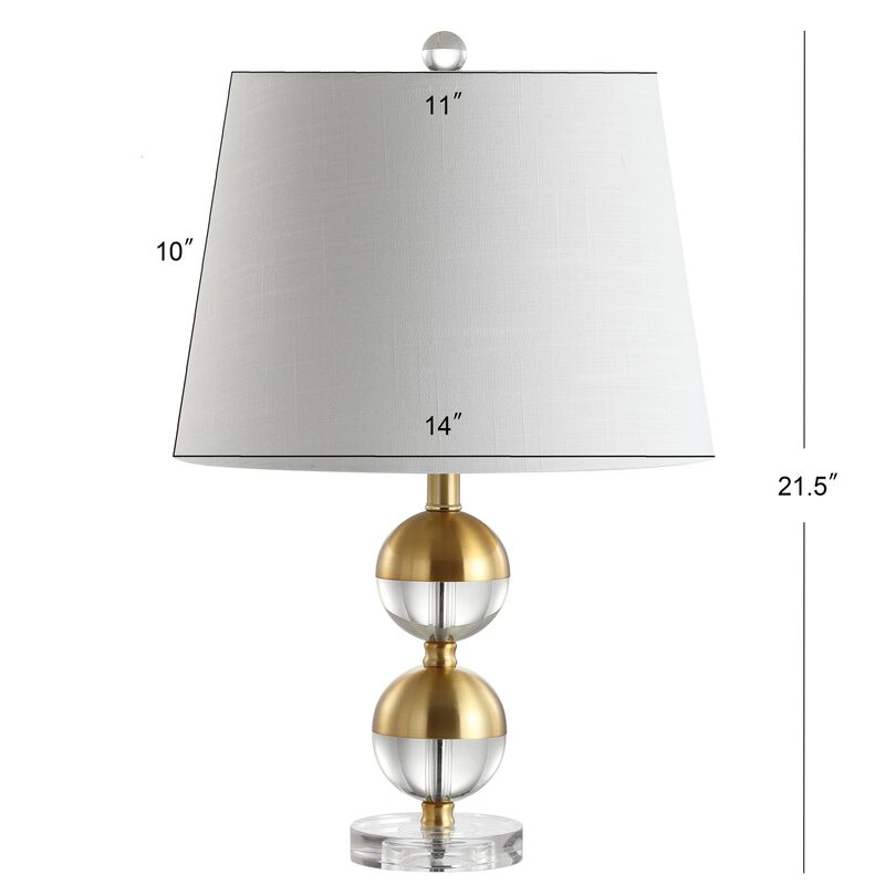 Jules 23" Crystal Mini LED Table Lamp, Brass