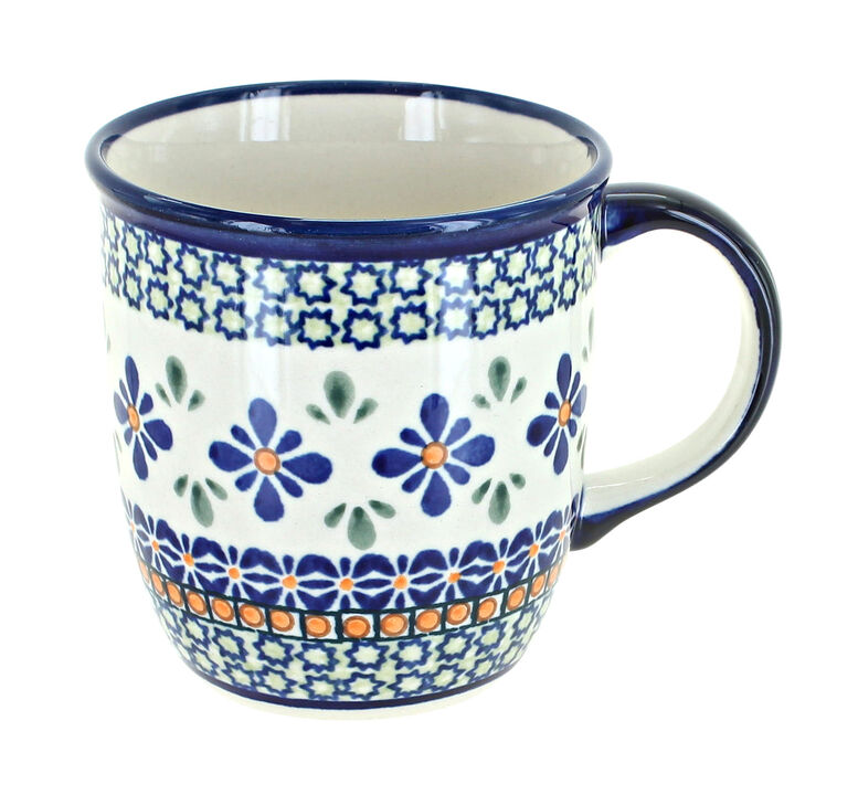 Blue Rose Polish Pottery Evergreen Plain Coffee Mug