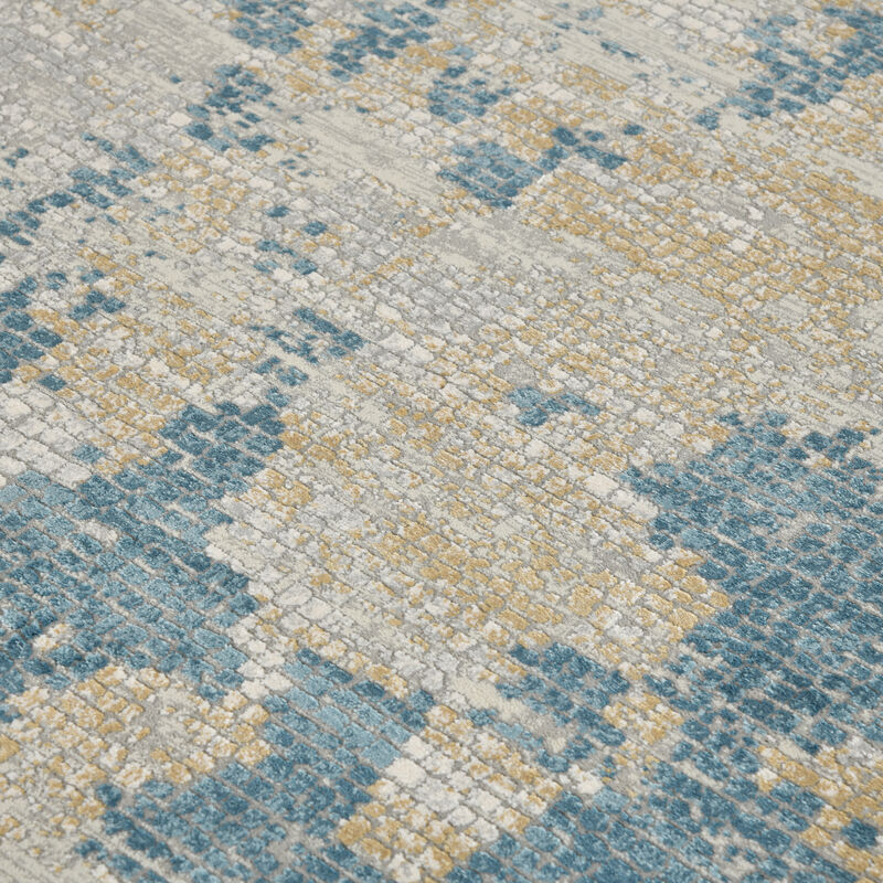 Hamilton Stovall Light Blue Polyester Blend Area Rug