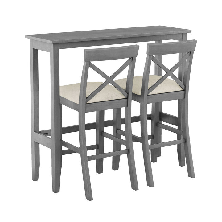 Merax Rectangular Wood Bar Height Dining Set