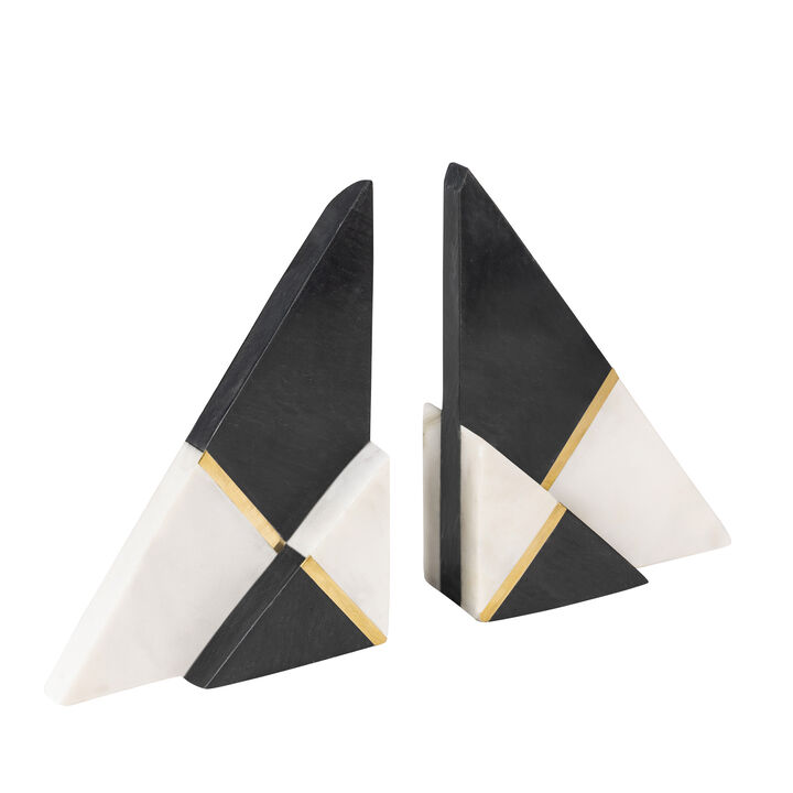 Kaavin Marble Bookends, Set of 2