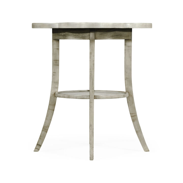 Rustic Grey Quatrefoil Accent Table