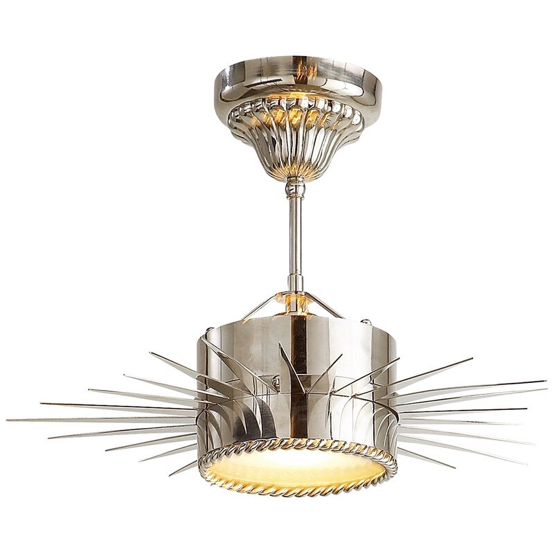 Soleil Small Semi-Flush in Polished Nickel