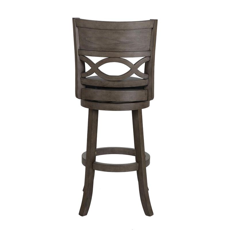 New Classic Furniture New Classic Manchester Gray Wood Swivel Bar Stool with PU Seat (Set of 2)
