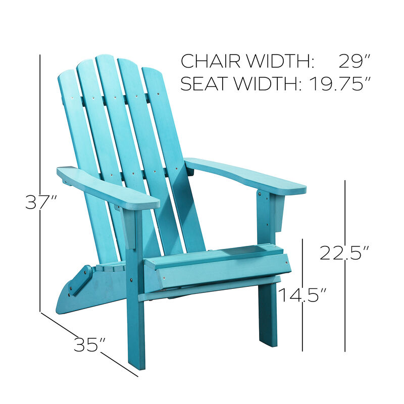 PolyTEAK Folding Adirondack Chair For Fire Pits, Patio, Porch, and Deck, Classic Collection