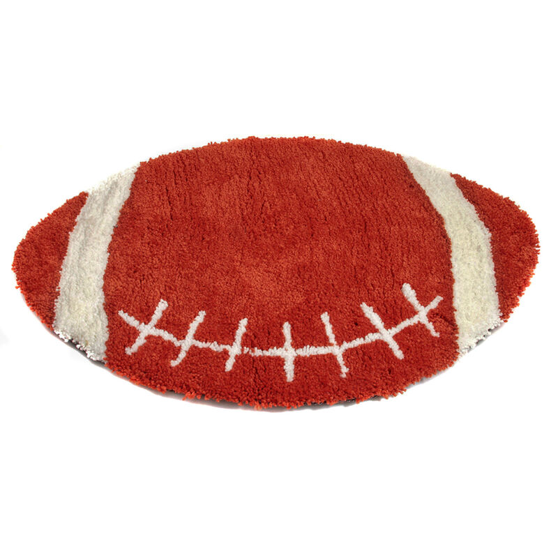 Sports Theme Shaped Hand Tufted Extra Soft Shag Area Rug (36-In Diameter)