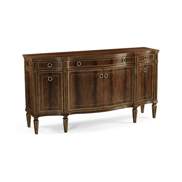 Serpentine Mahogany Credenza