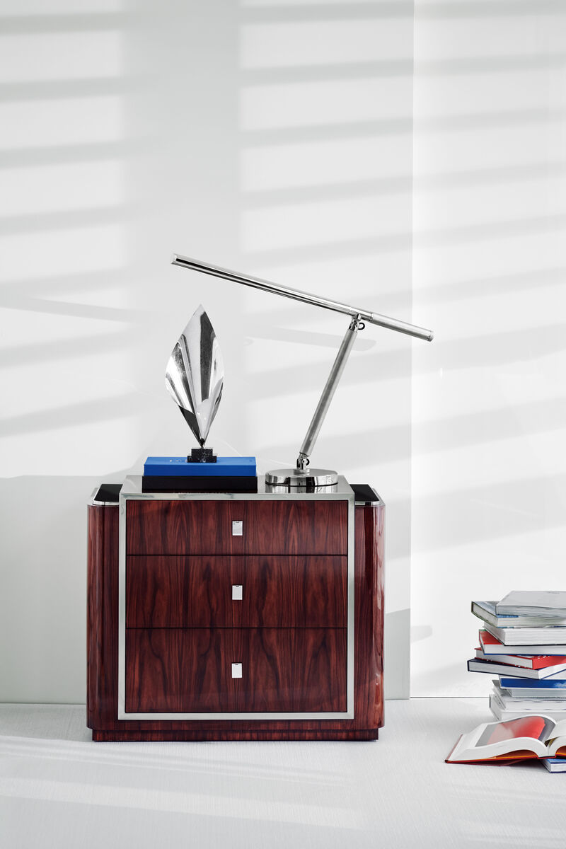 Barrett Knurled Boom Arm Desk Light in Polished Nickel