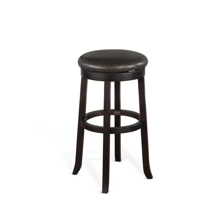 Sunny Designs Wood Bar Swivel Bar Stool with Cushion Seat