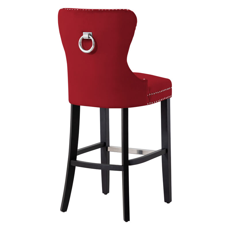 WestinTrends Tufted Velvet Bar Stool