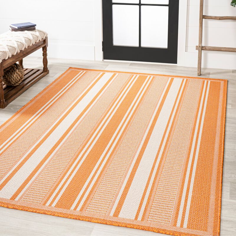 Haynes Modern Double Stripe Indoor/Outdoor Area Rug