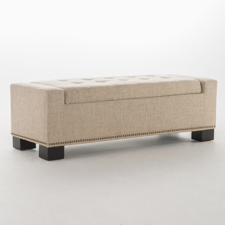 CHELSEA STORAGE OTTOMAN W/STUDS