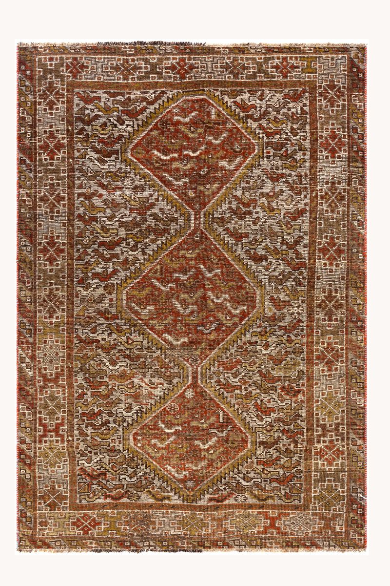 District Loom Antique Persian Shiraz Accent Rug-Havre