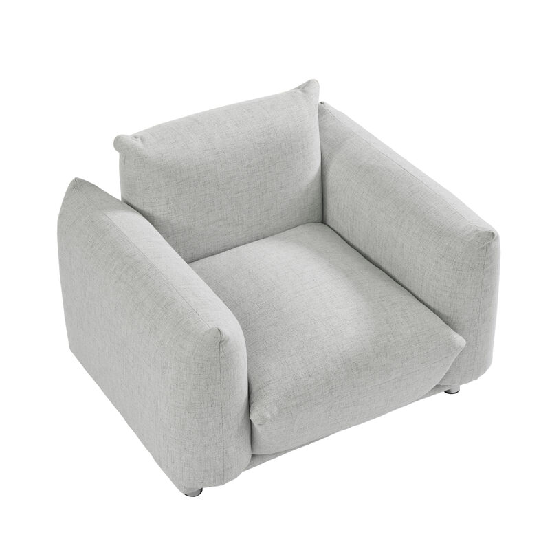 Fabric Accent Chair Single Sofa 42"W Accent Chair for Bedroom Living room Apartment, Light Grey