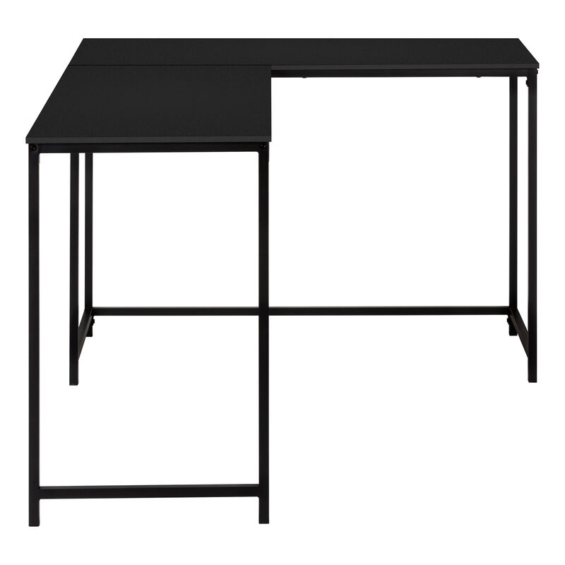 Monarch Specialties I 7394 Computer Desk, Home Office, Corner, 58"L, L Shape, Work, Laptop, Metal, Laminate, Black, Contemporary, Modern