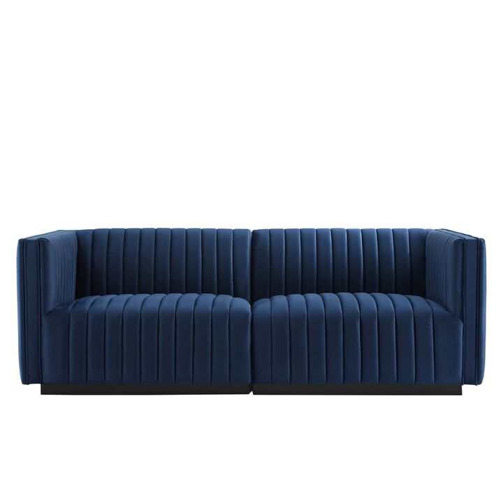 Conjure Channel Tufted Performance Velvet Loveseat