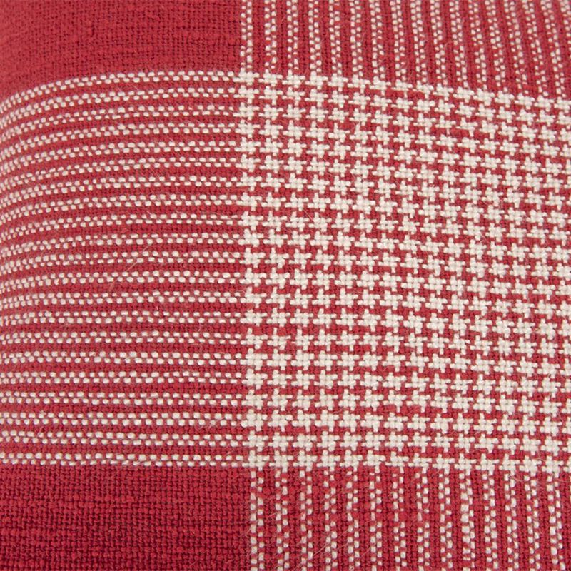 Homezia Red White Plaid Pattern Throw Pillow