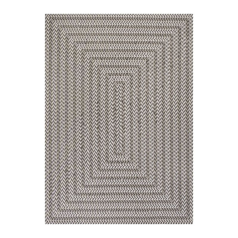 Chevron Modern Concentric Squares Indoor/Outdoor Area Rug