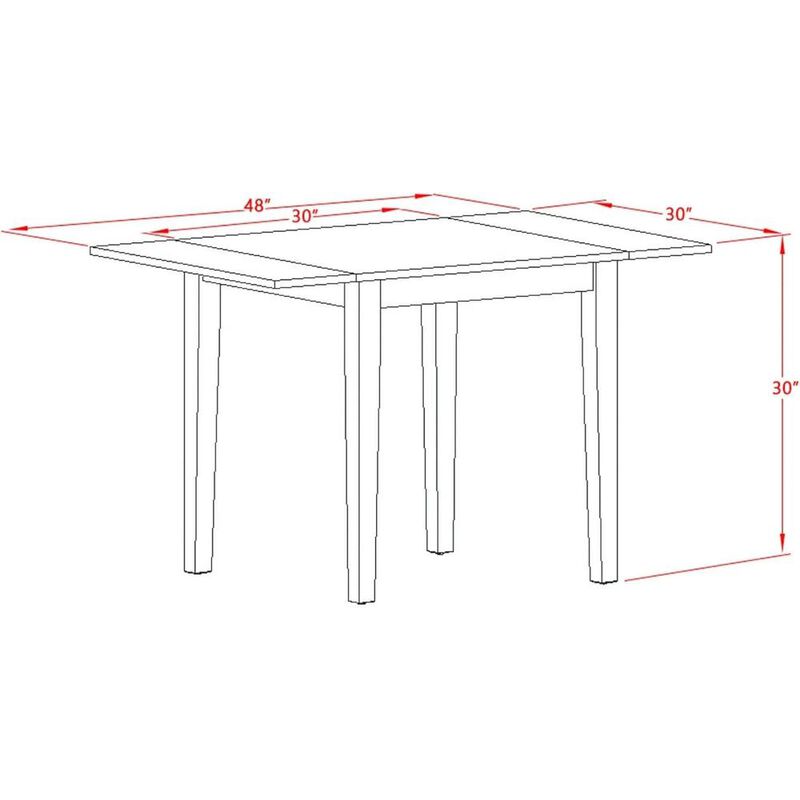 5 Piece Dining Set Consists of a Rectangle Kitchen Table with Dropleaf