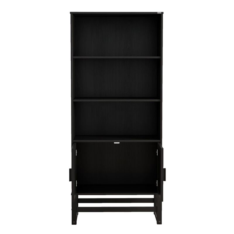 Talo Scandinavian Tall 3 Shelf Wooden Bookcase with Closed Storage