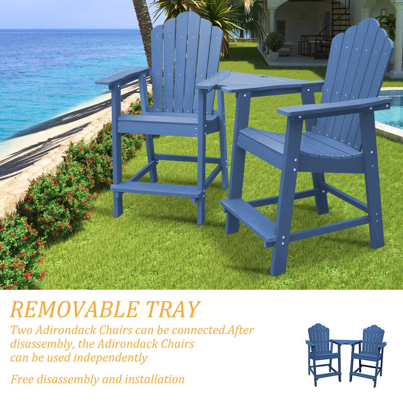 MONDAWE  2 Piece Outdoor Porch Chairs with 2 in. Hole Connecting Tray