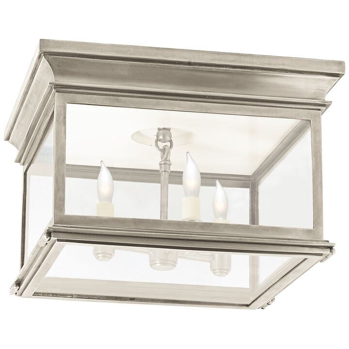 Club Large Square Flush Mount in Antique Nickel