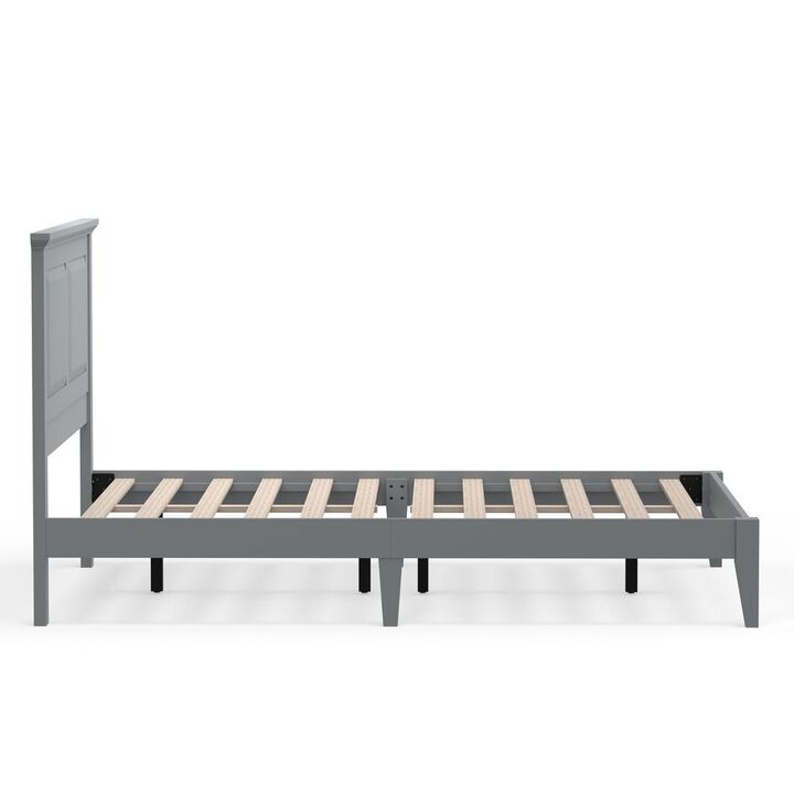Glenwillow Home Cottage Style Wood Platform Bed in Full - Grey