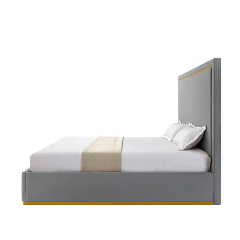 Inspired Home Emil Velvet Platform Bed