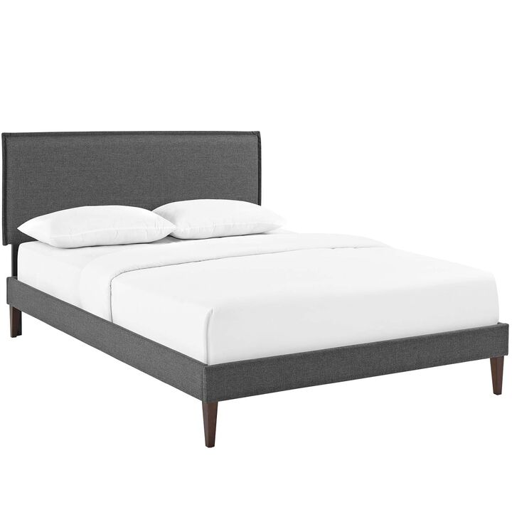 Modway - Amaris Full Fabric Platform Bed with Squared Tapered Legs Gray