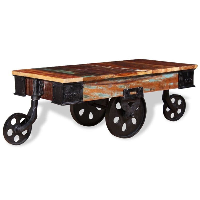 vidaXL Coffee Table Reclaimed Wood 35.4"x17.7"x13.8"