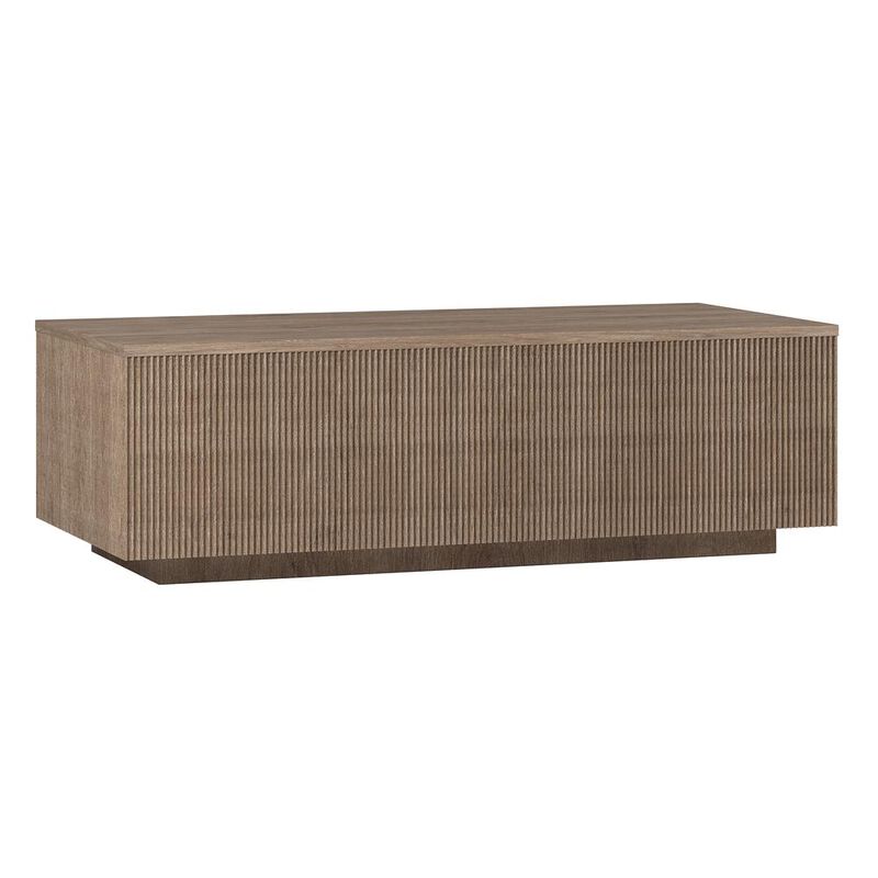 Hudson&Canal Reyes 48 Wide Rectangular Coffee Table in Antiqued Gray Oak