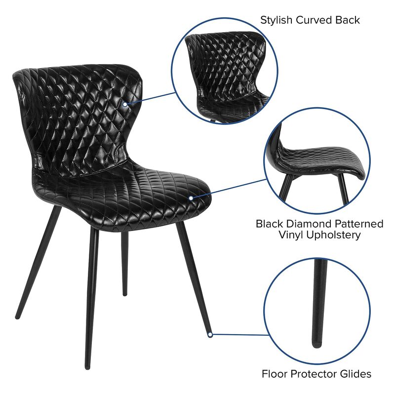 Flash Furniture Bristol Contemporary Upholstered Chair in Black Vinyl