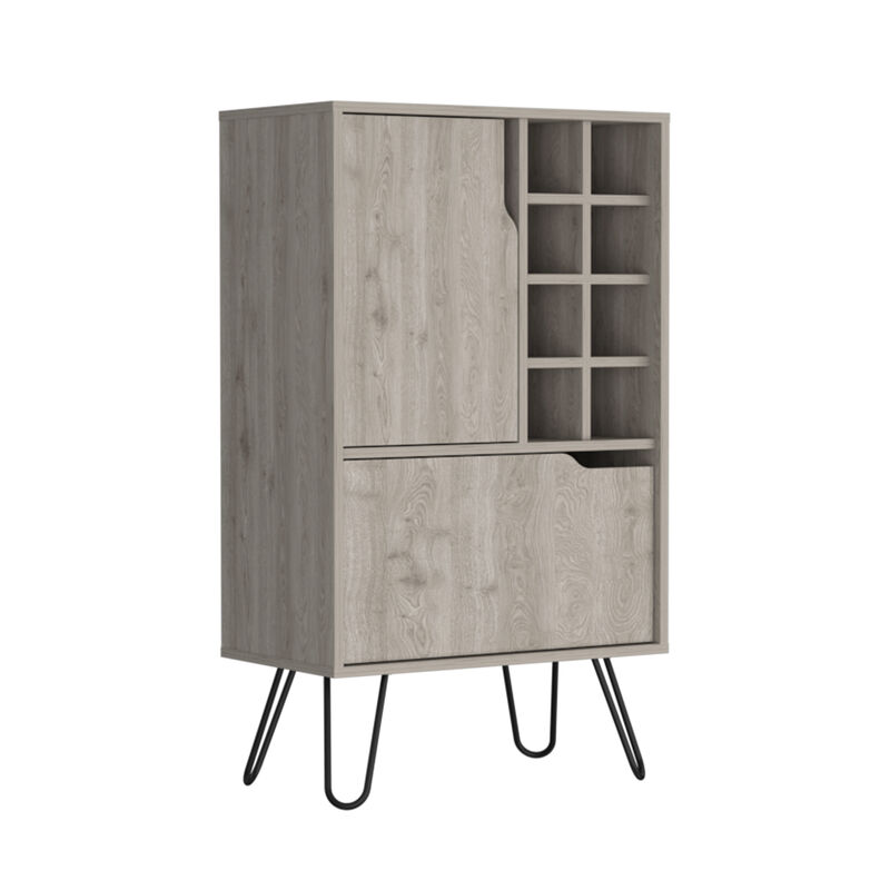 L Bar Cabinet Silhill, Living Room, Light Gray