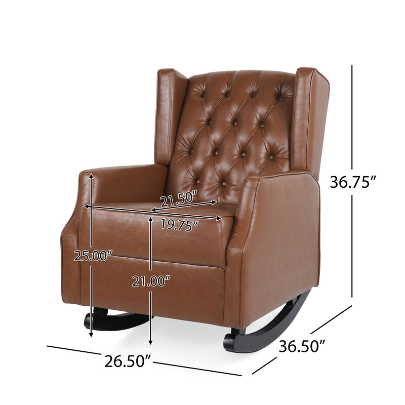 Merax PU Leather Recliner Rocking Chair