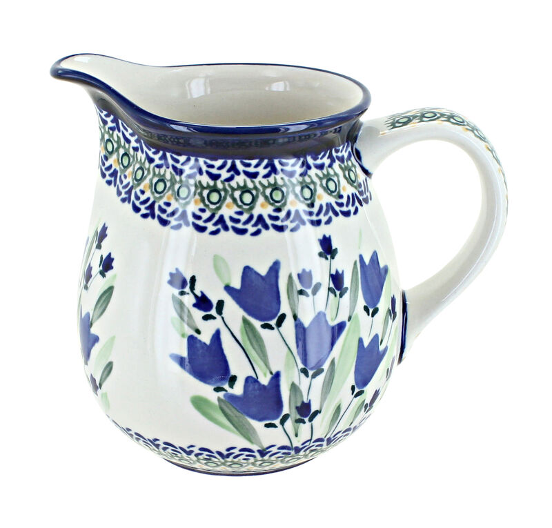 Blue Rose Polish Pottery Evergreen Small Pitcher