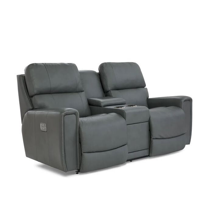 Apollo Blue Grey Power Motion Loveseat