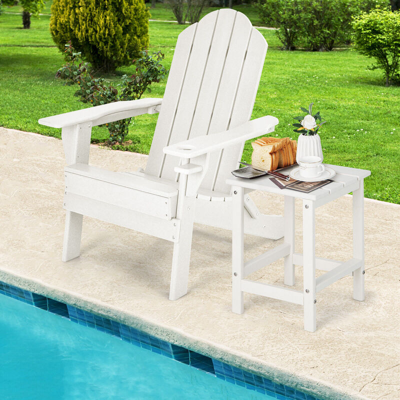 14 Inch Square Weather-Resistant Adirondack Side Table