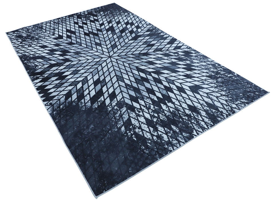 Walk on Me Faux Cowhide Digital Printed Patchwork Astral Sequence Contemporary Indoor Area Rug