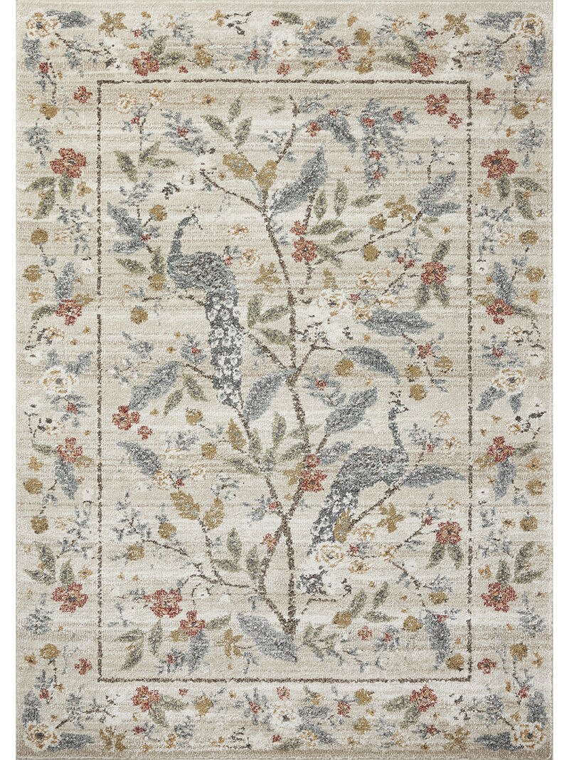 Laurel LAU-05 Cream 18" x 18" Sample Rug by Rifle Paper Co.