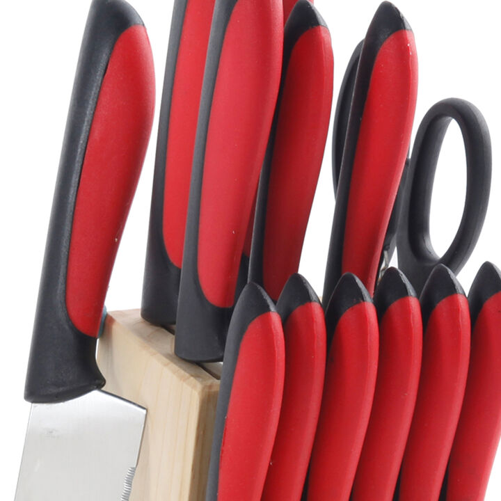 MegaChef 14 Piece Cutlery Set in Red