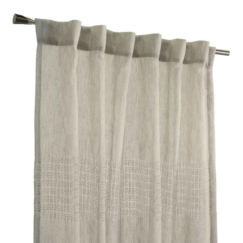 Commonwealth Lindsey Back Tab Curtain Panel - 52x95", Linen
