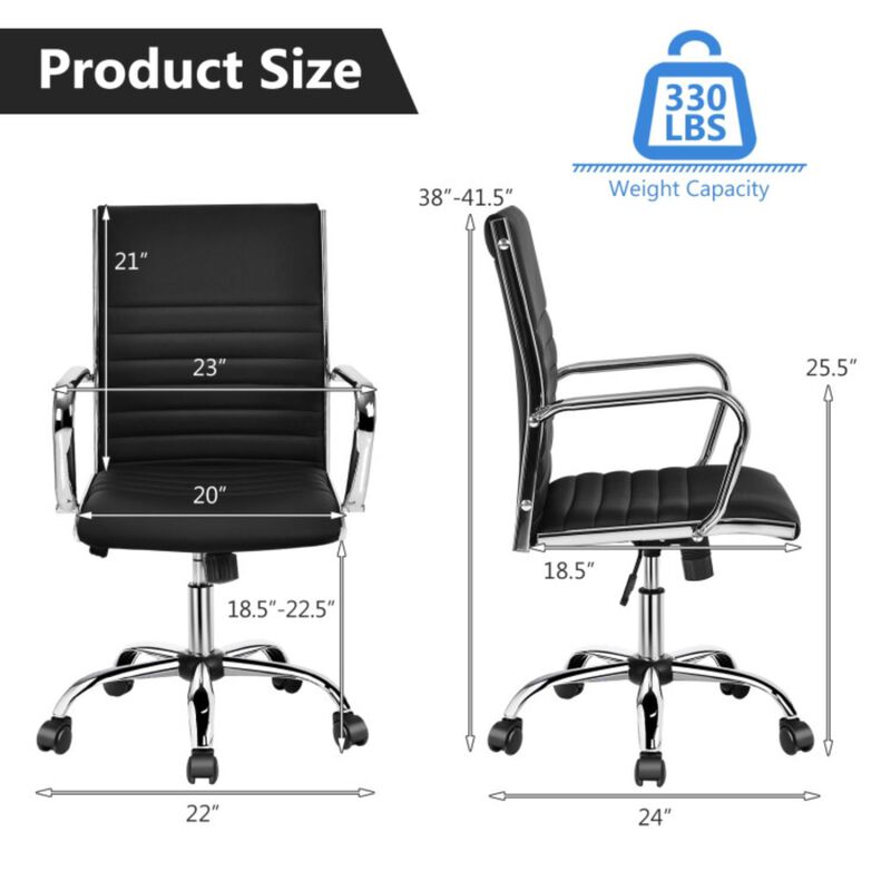 Hivvago High Back Ribbed Office Chair with Armrests