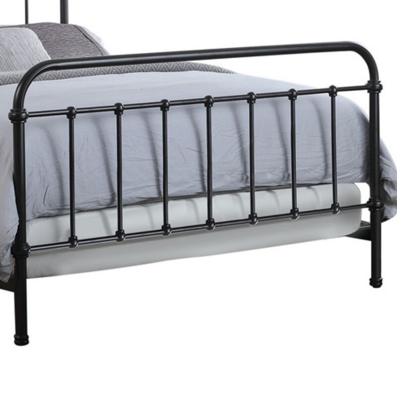 Transitional Styled Metal Queen Bed, Bronze-Benzara