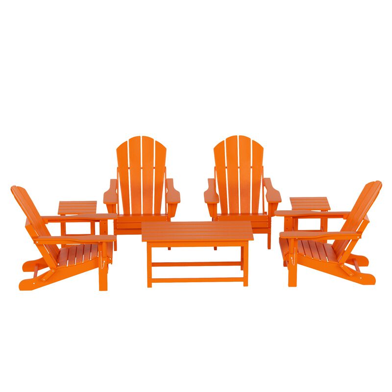 WestinTrends 7-Piece Outdoor Paio Adirondack Conversation Seating Set