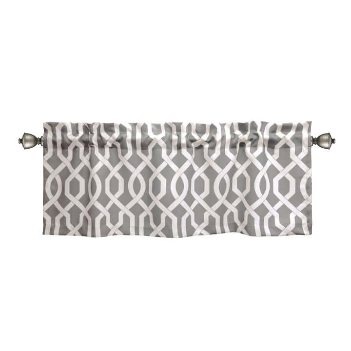 Edward Trellis Light Filtering Valance Gray Single  52x18+2