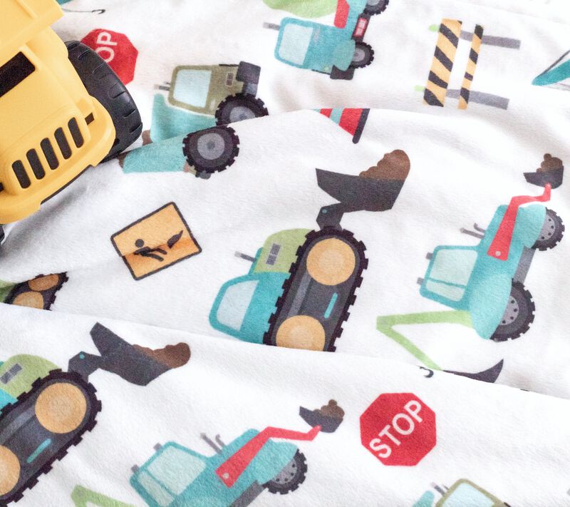 Honey Lemonade - Premium Baby & Toddler Minky Blanket (Construction Trucks)