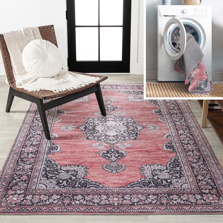 Bausch Bohemian Distressed Chenille Machine-Washable Area Rug