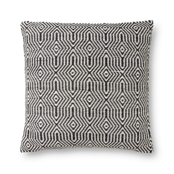 P0339 Black/White 22"x22" Poly Pillow